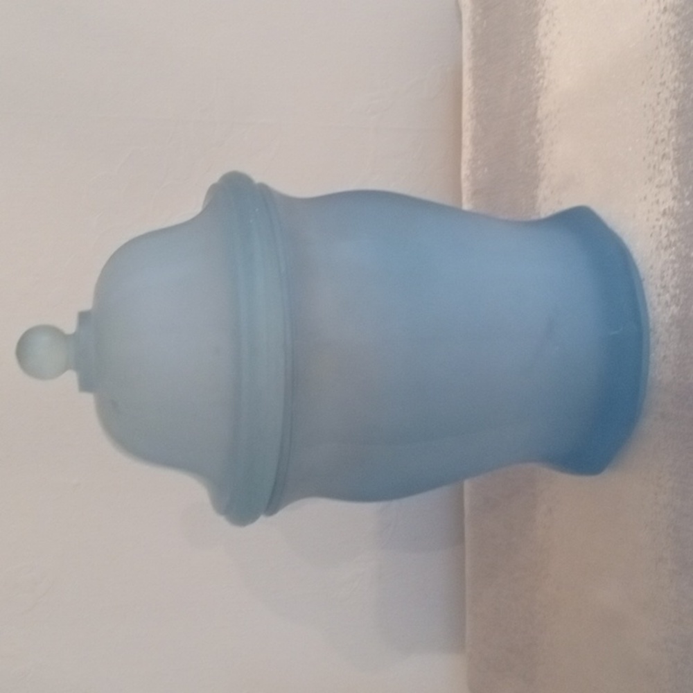 Indiana Blue Satin frosted Apothecary /Cookie  jar